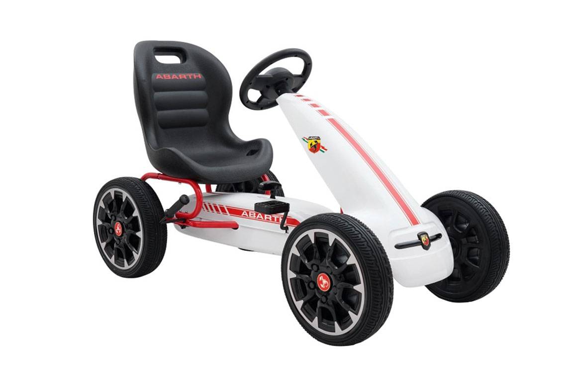 Abarth Pedal Gokart til børn med EVA-gummihjul, Hvid