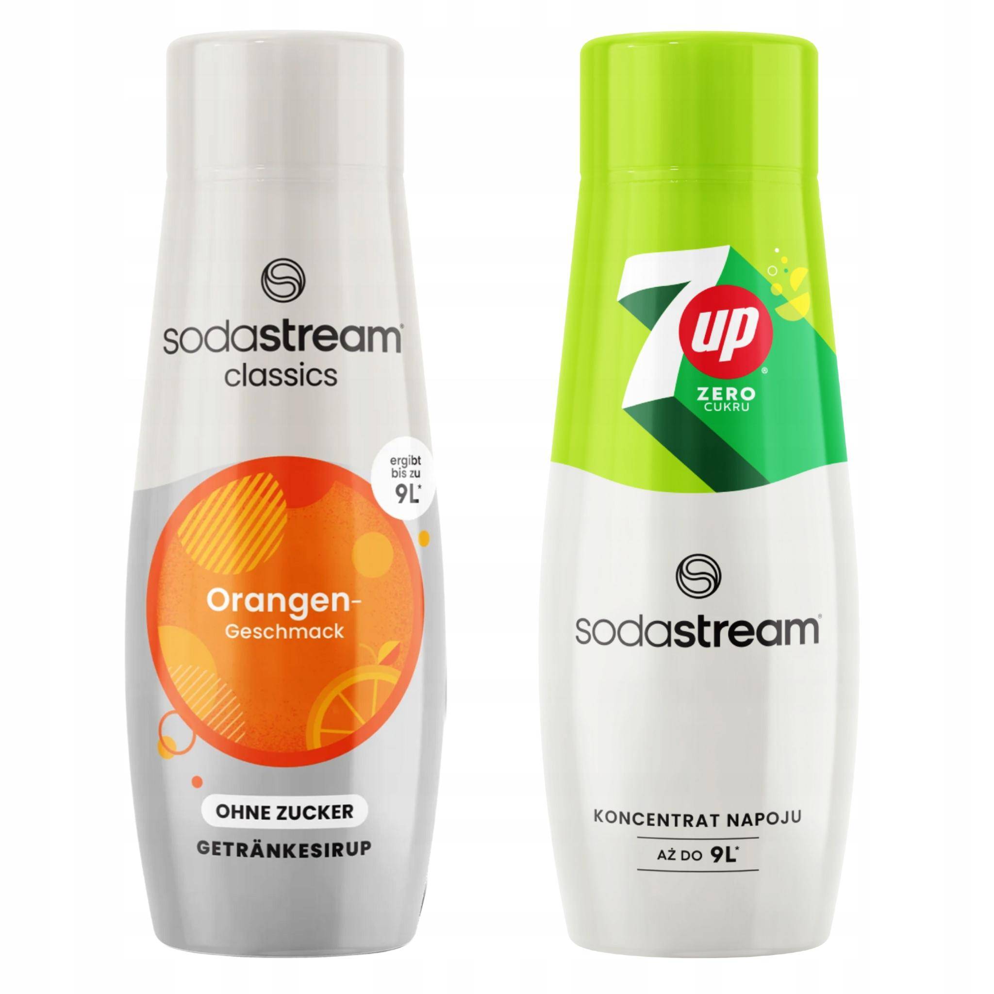 SodaStream Orange Zero Syrups Sugar-Free Orange Concentrate + 7UP ZERO