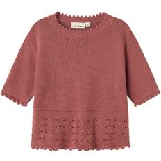 Lil' Atelier Nmflola SS Knit TOP LIL - Från Magasin - Withered Rose (116)
