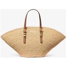 MK Isa Small Hand-Crocheted Straw Tote Bag - Brown - Michael Kors