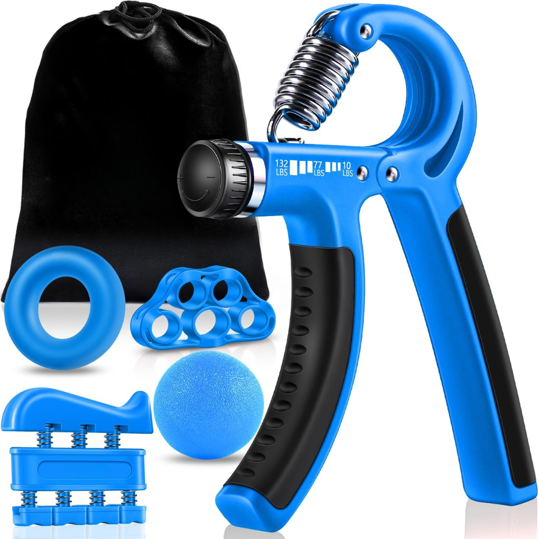 GripMaster - Justerbar Handförstärkare Set (5 stycken) - Ljusblå