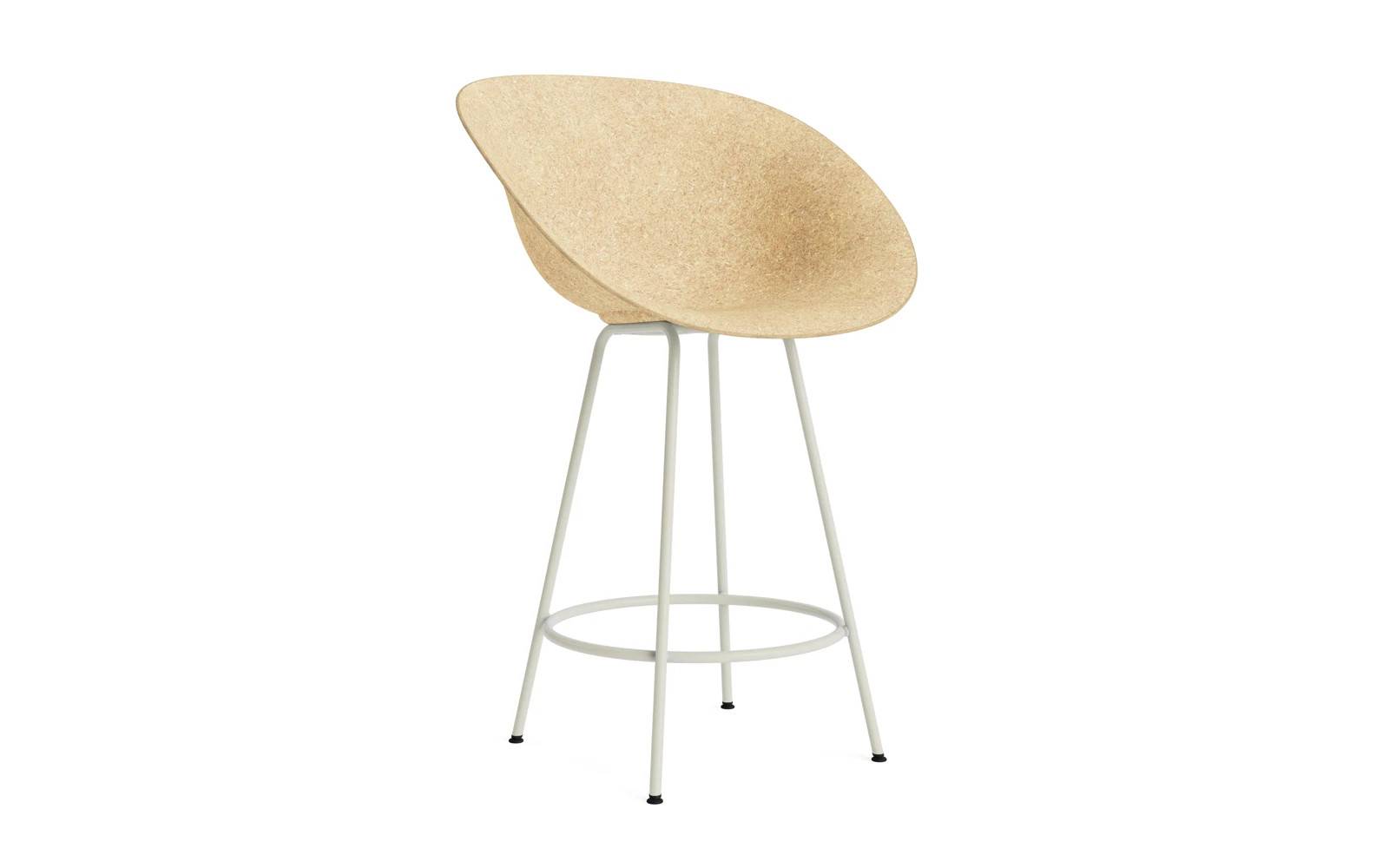 NORMANN COPENHAGEN - Mat Barstol 65 M. Armlæn, Hemp/Cream.