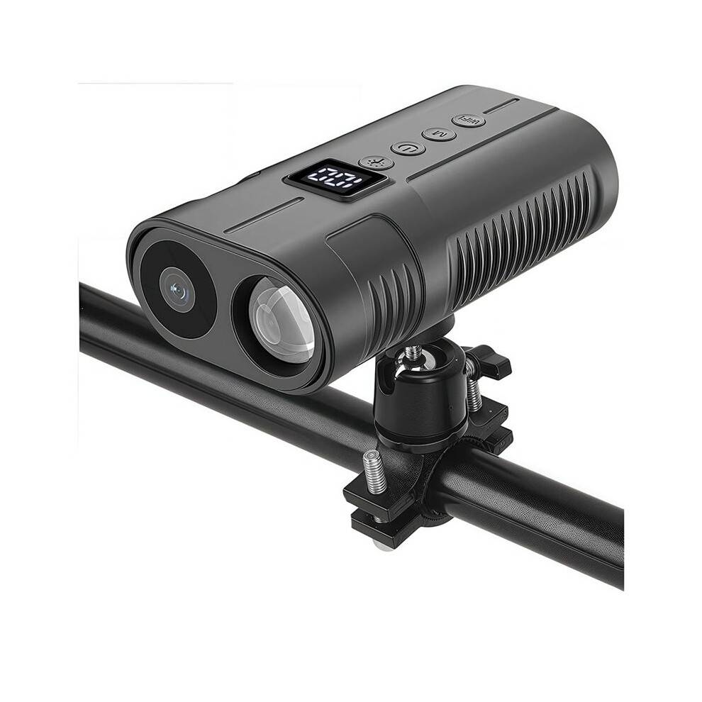 1080P Bicycle Action Camera with LED Headlight,Ebike Front Light Sports Camera, Mountain Road BMX Dirt Bike Night Riding