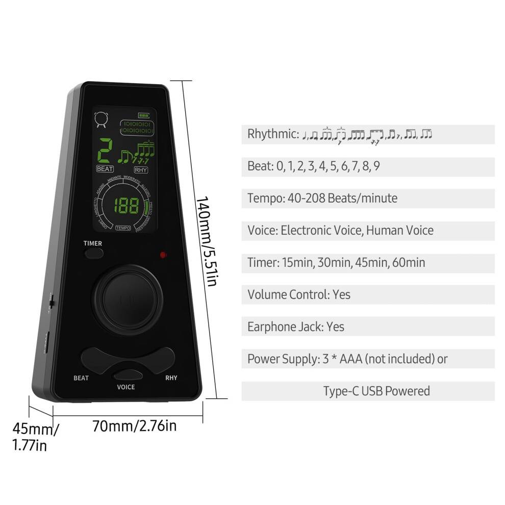 Digital metronom med timer og tempokontrol