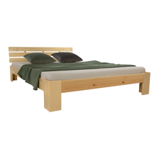 Lit double en bois futon 140x200 bois naturel