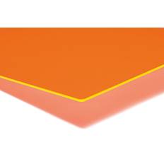 Støbt Akrylplade Med Lysende Kant, Fluorescerende Orange, 750mm x 1000mm x 3,0mm - PMMA - Orange 5251