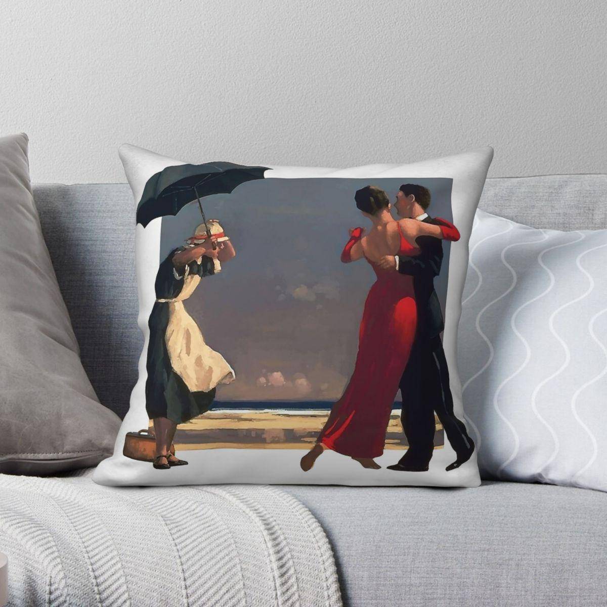 Jack Vettriano Sjungande Betjänt Kvadratisk Kuddfodral Polyester Linne Sammet Mönster Dekorativ Kudde Överkast Kudde x