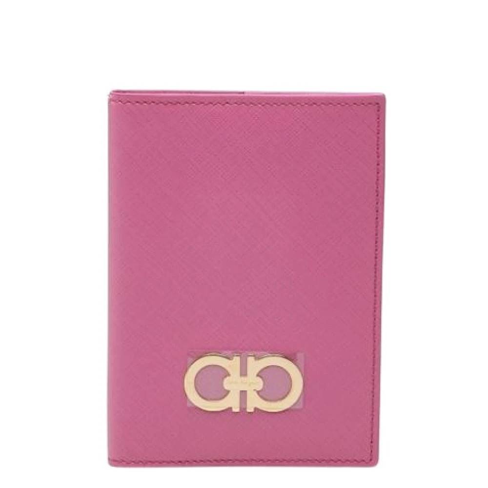 Salvatore Ferragamo Pre-owned Pre-owned Gancini Passport Cover - Vintage - Dame - Lyserød - ONE SIZE - Læder