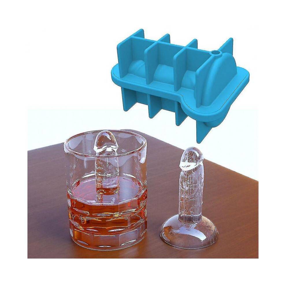 (3 pcs, blue) 2 Pcs Spoof Ice Cube Mold, Adult Prank Ice Cube Mold, Silicone Ice Cube Mold Novelty Party Ice Cubes Maker Tw