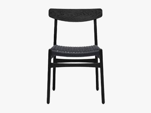 CH23 eg sort m. sort flet - Carl Hansen & Søn