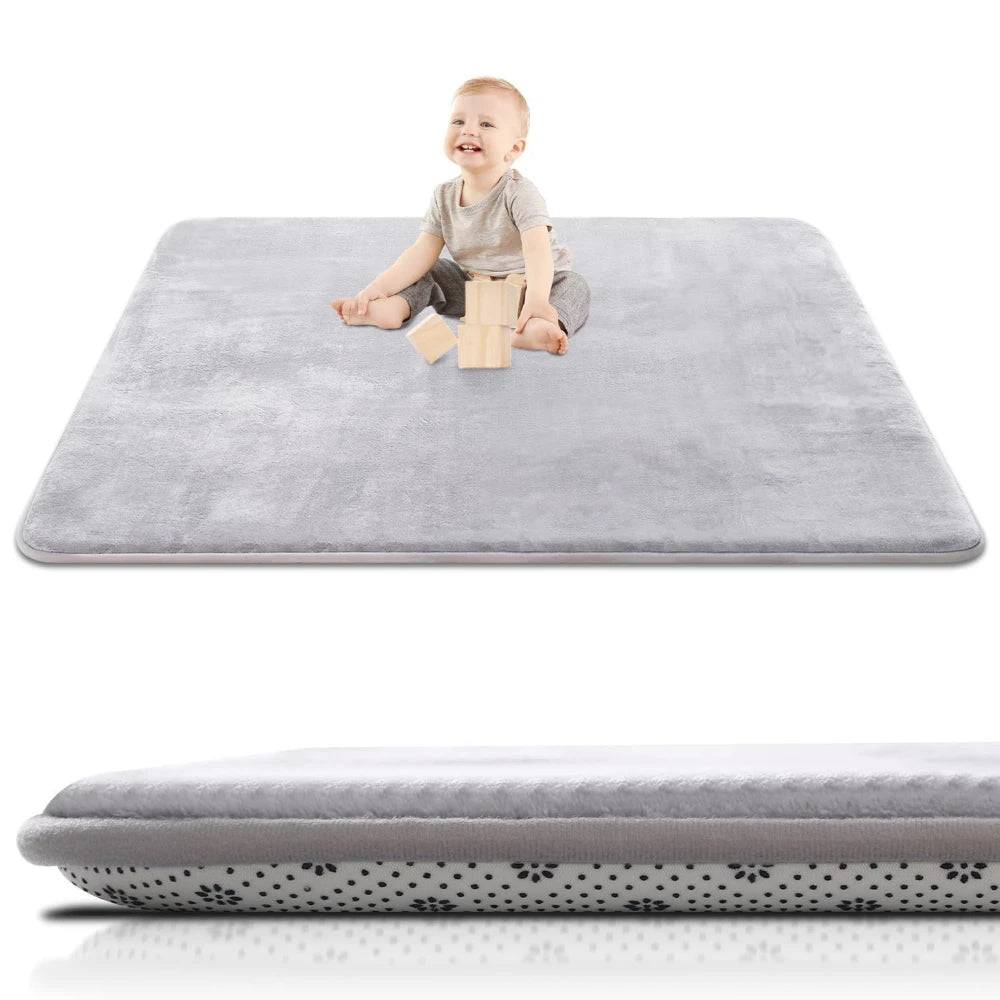 Solid Color Thickened Flannel Carpet - For Living Room Rug, Children's Crawling - FLR-2 / 160X230CM(5.2X7.5FT