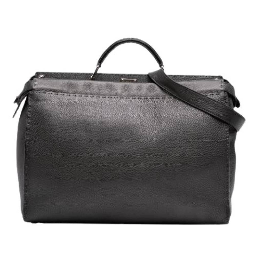 Fendi Vintage Pre-owned Peekaboo Iconic Fit Taske - Vintage - Dame - Grå - ONE SIZE - Uld