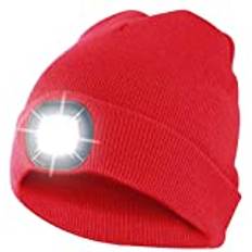 Velamp, Cap with LED Front Light, 100 Lumen, Rechargeable, Washable, Red