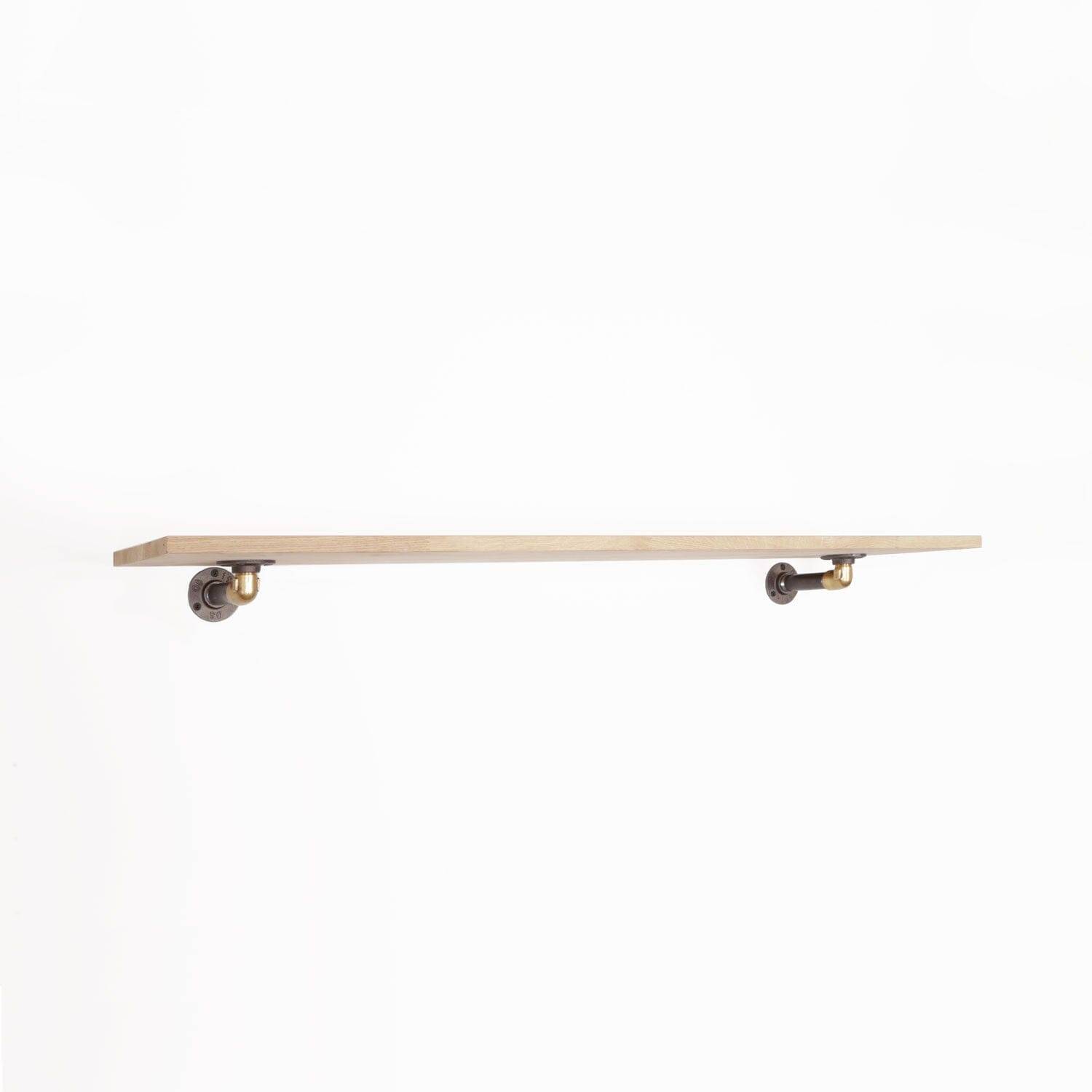 Ella hylde | 40 cm dybde - Sort med messing