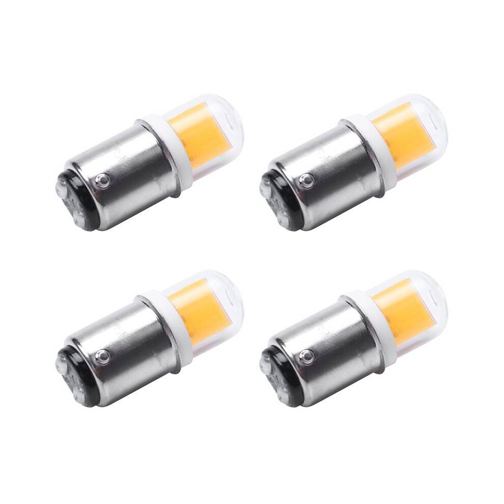 4X BA15D Led Light Bulb 3W 110V 220V AC Non-Dimming 300 Lumens COB 1511 Led Lamp White Warm White (Warm White)