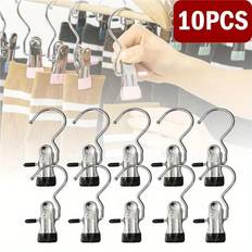 TEMU 10pcs Stainless Steel , Laundry Clothes Peg , Portable Hanging Clothes , Closet Clothes Organizer , Goods