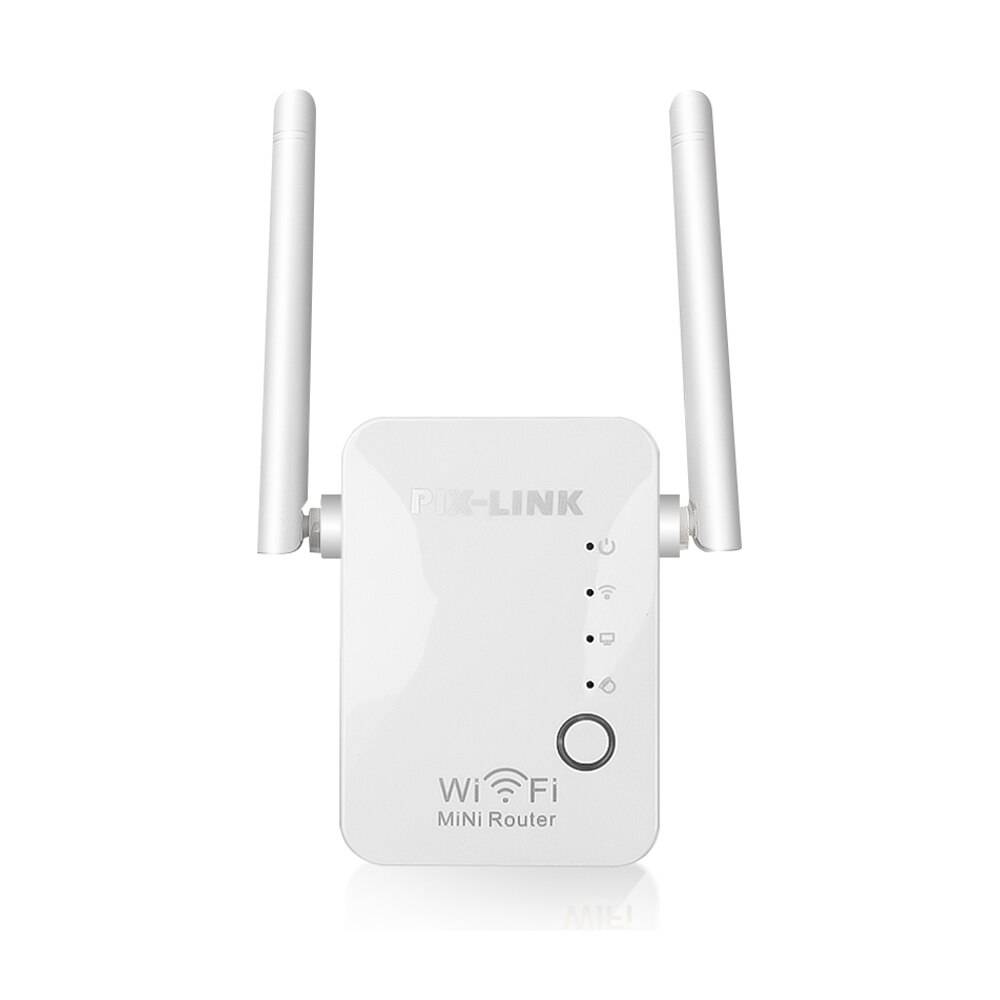 Kebidu 300 mbps trådlös wifi-förlängare repeater/router dual band 2.4 ghz 4 wi fi antenn signalförstärkare med lång räckvidd - Us plugg / 2 st antenner vita