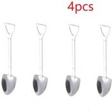 4 st kaffesked bestick set rostfritt stål retro järn spade glass sked skopa sked te-sked servis