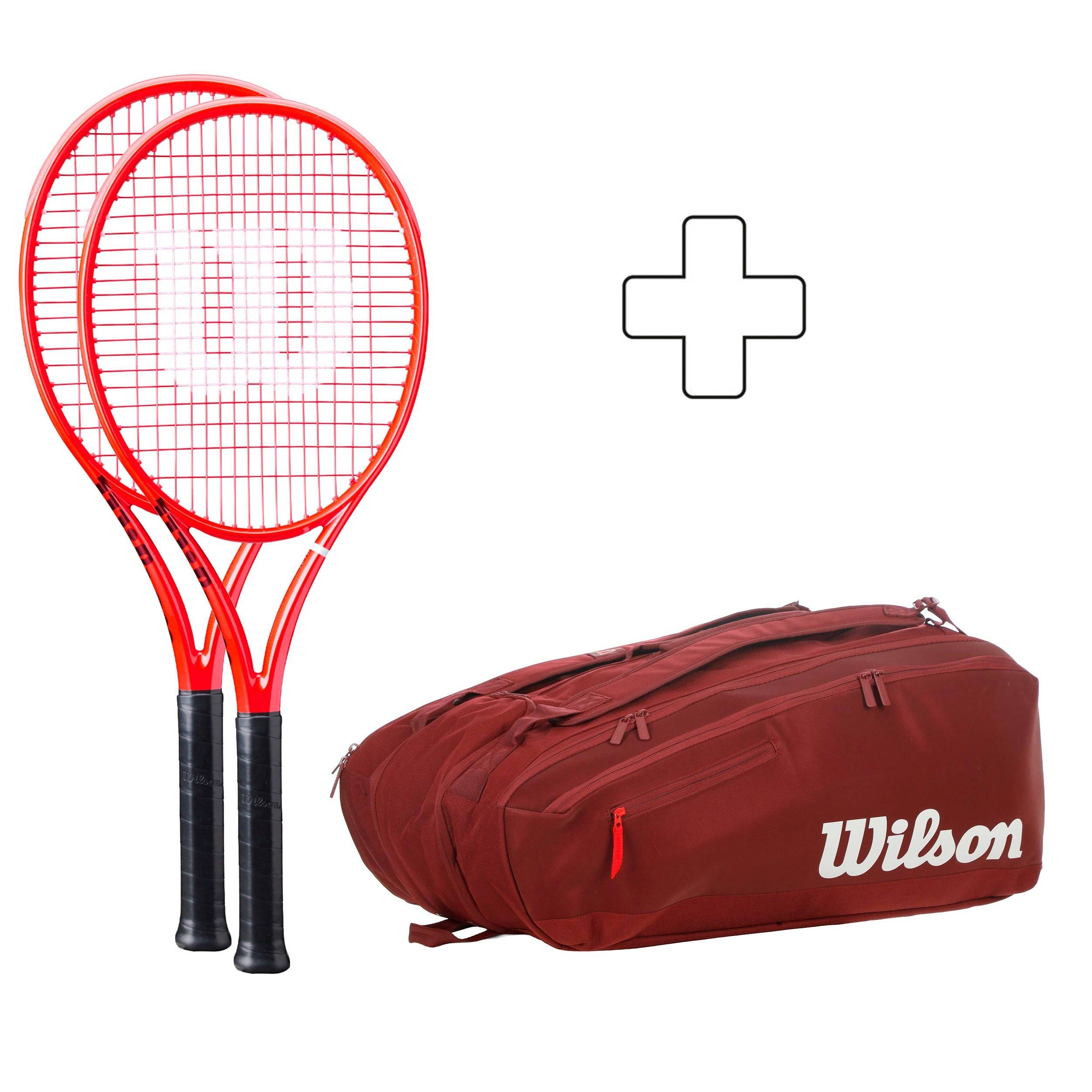 Wilson 2 x Defyer 100 V1 plus racket bag (2026) - red