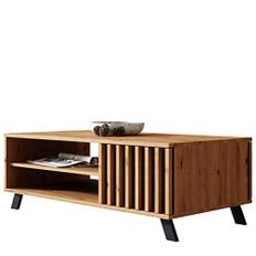 Newroom Couchtisch Wildeiche Anthrazit Wohnzimmertisch Modern Vintage - 110,5x42x67 cm (BxHxT) - Landhausstil Sofatisch Tisch - [Barea.Five] Wohnzimmer