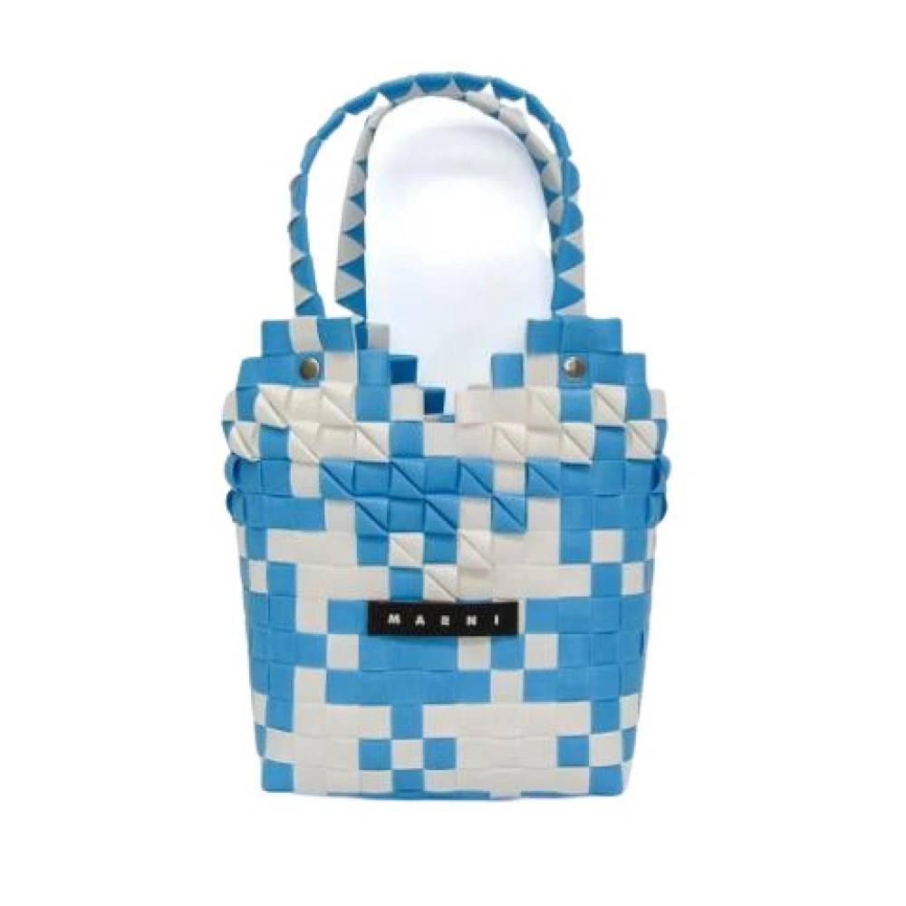 Marni Pre-owned Pre-owned Kids Line Diamond Basket Bag - Vintage - Dame - Blå - ONE SIZE - Uld