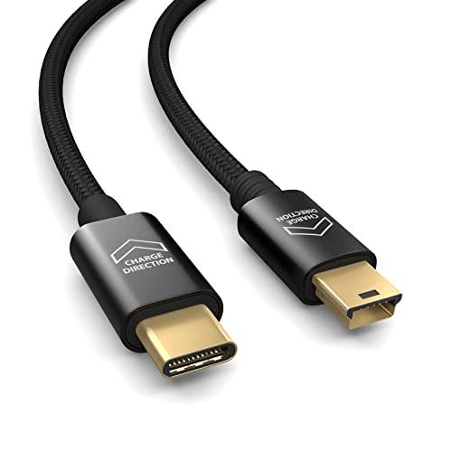 1 m USB C till mini USB-kabel (OTG-kompatibel), för bilkamera, kamera, satellitnavigering, PS3-kontroller, digital fotoram, snabbladdningskabel, datakabel