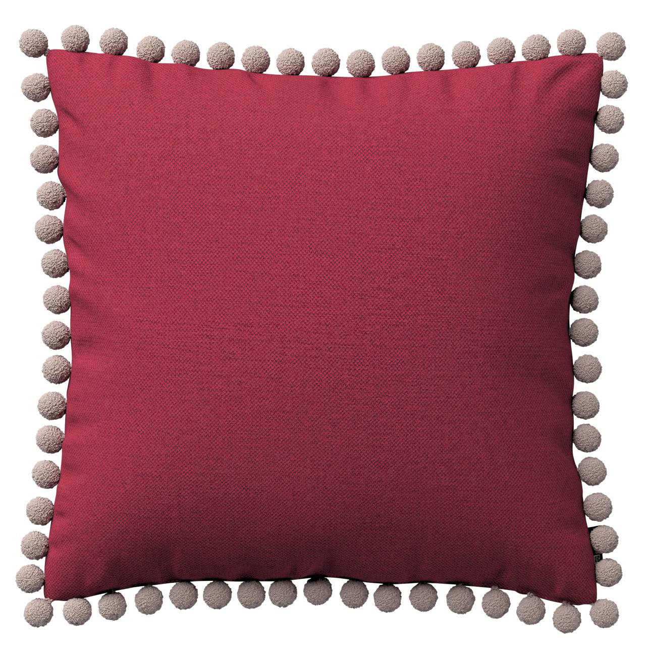 Pudebetræk<br/>Vera med pomponer, Fuchsia, 45 x 45 cm, Living