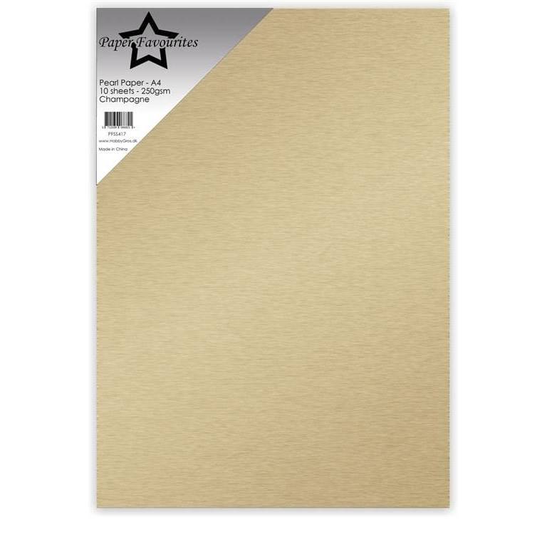 A4 - Pärlemorpapper - Champagne - 10st