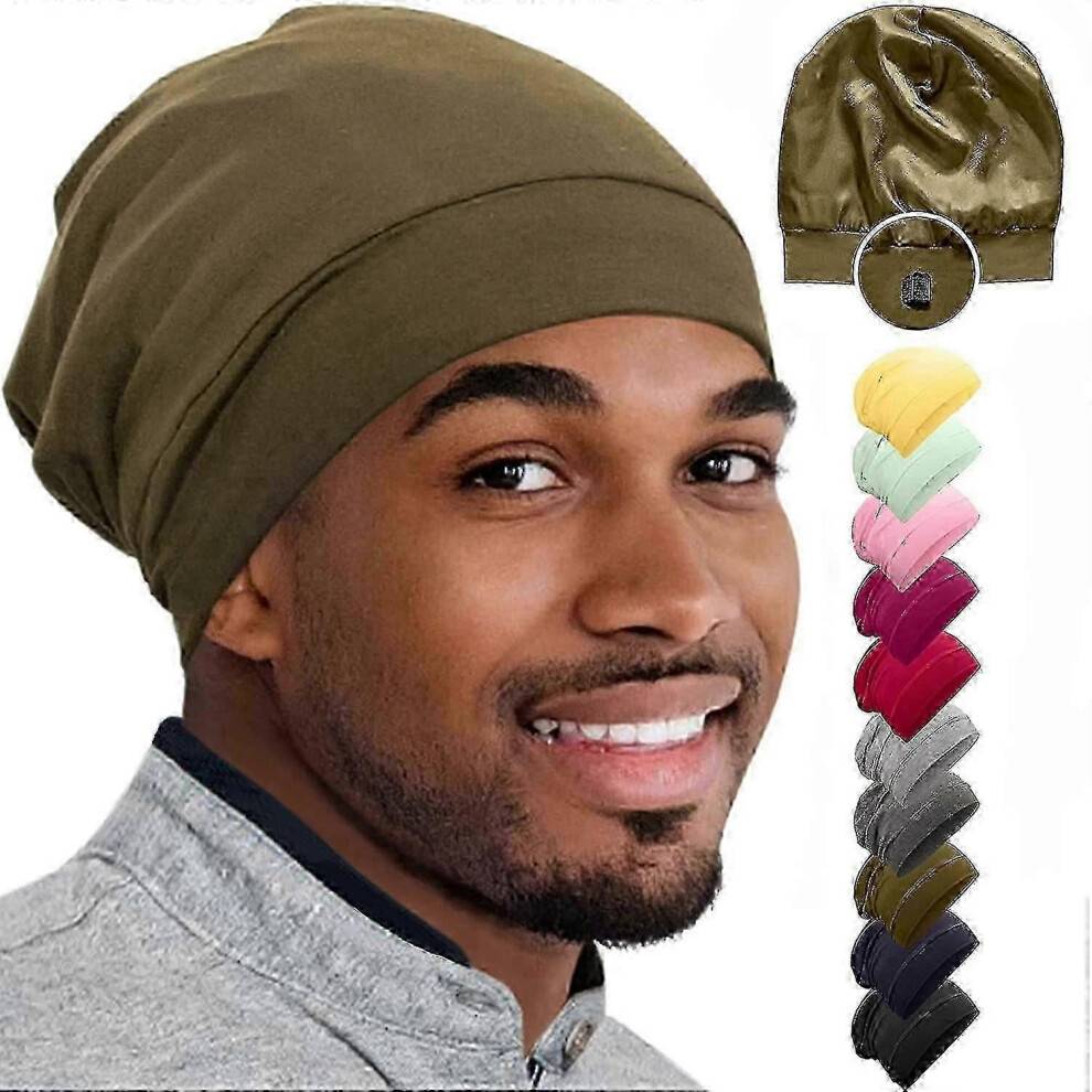 (Olive) Bonnet Silk Bonnet For Sleeping Satin Bonnet Hair Bonnets Black Women Silk Sleep [jkw]