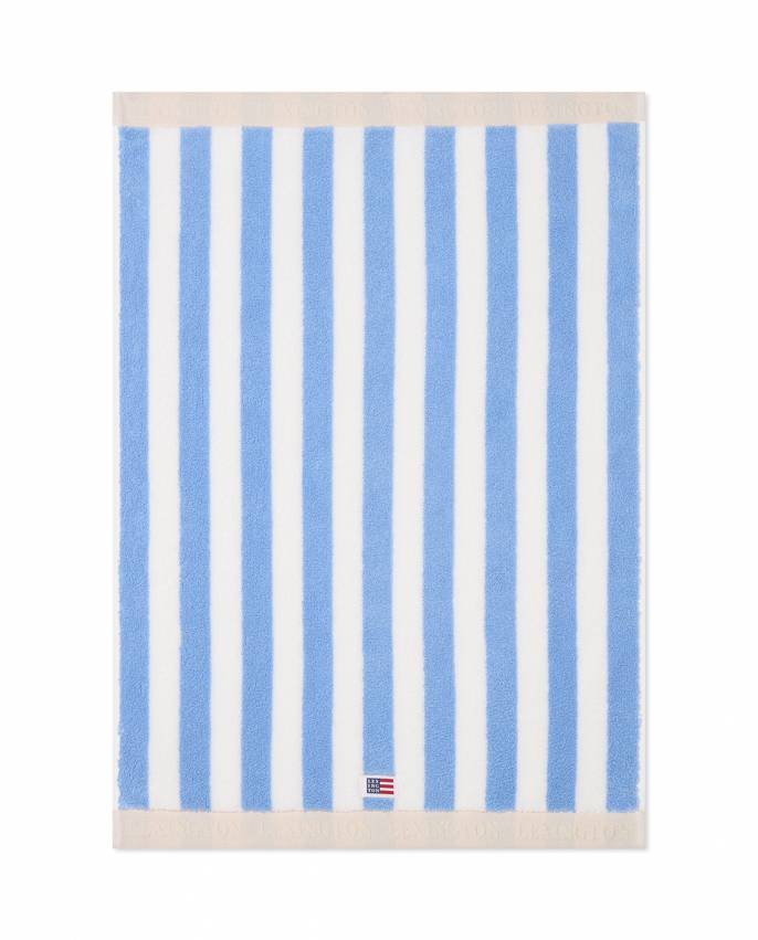 Lexington Block Striped Handduk Sky blue/White/Moonbeam