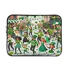 Happy St. Patrick's Day laptop fodral 13-14 tum, laptop skyddande fodral bärbar datorväska laptop portfölj