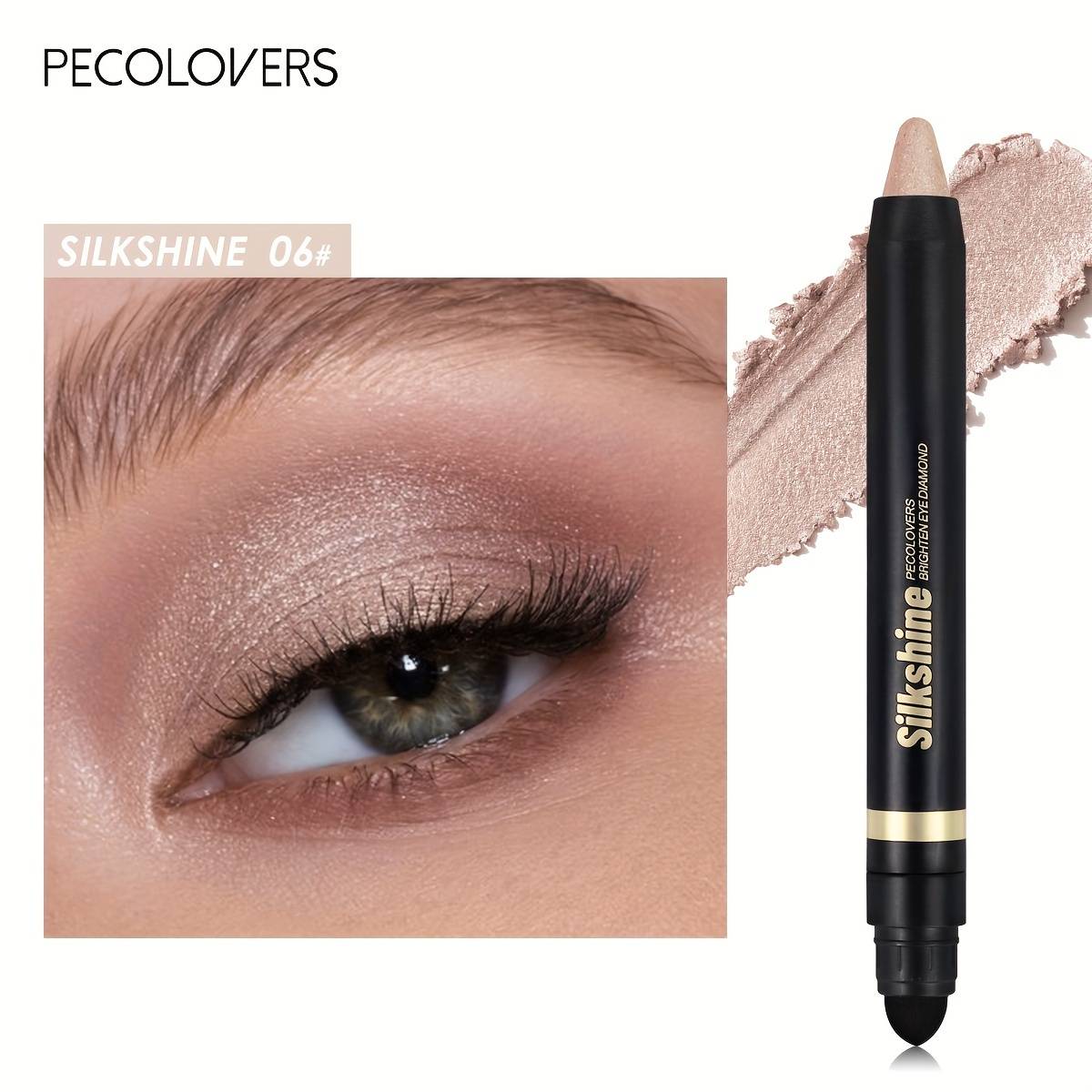 TEMU Multicolor Double-headed Eye Shadow Pen, Colored Eye Shadow Pen, Eye Highlight Stick, Waterproof And Sweat-proof