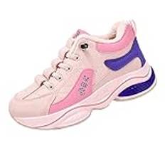 Skor bak öppen mode alla årstider barn sport skor flickor pojkar platt sula tjock sula halkfri bekväma casual skor barn flickor 34, ROSA, 35.5 EU