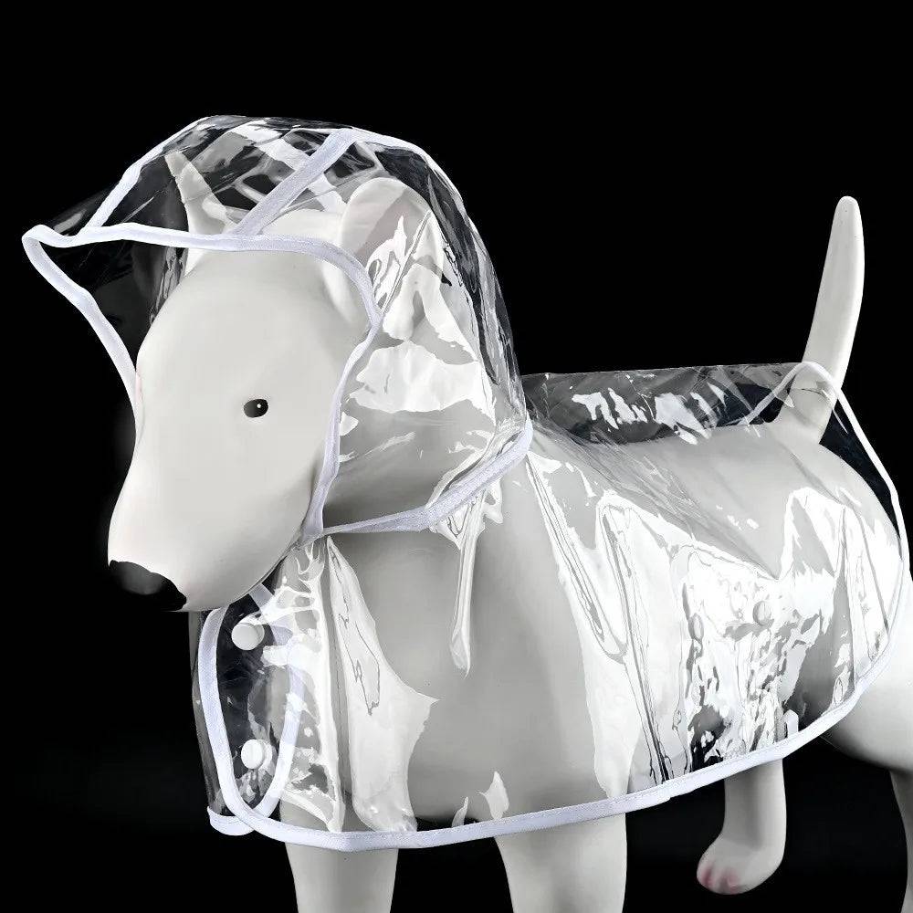 Transparent Waterproof Dog & Cat Raincoat Cape Poncho | Windproof Rain Coat for Small Dogs & Puppies - White / XXL (XXL)