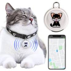 UKETO Mini GPS katt krage spårare, plats spårning i realtid, vattentät, närhetsvarningar, Findmytag App, GPS-teknik