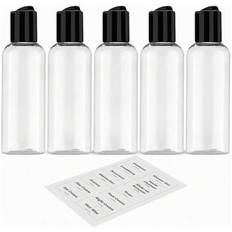 5pcs 3.4 Oz(100ml)TSA Approved Leakproof Travel Bottles For Toiletries - Empty Plastic Containers With Labels, Carry-On Compliant Airplane Essentials - Multicolor