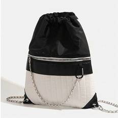 Back To School Black & White Patchwork Backpack, Large Capacity College/High School Student Bag, Fashion Commuter Daypack, School Supplies, School Bac - Black and White