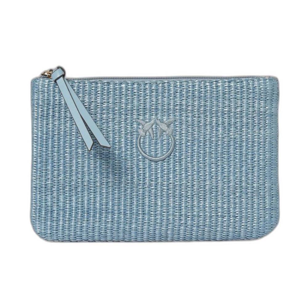 PINKO Raffia Clutch - Tasker - Dame - Blå - ONE SIZE - Læder
