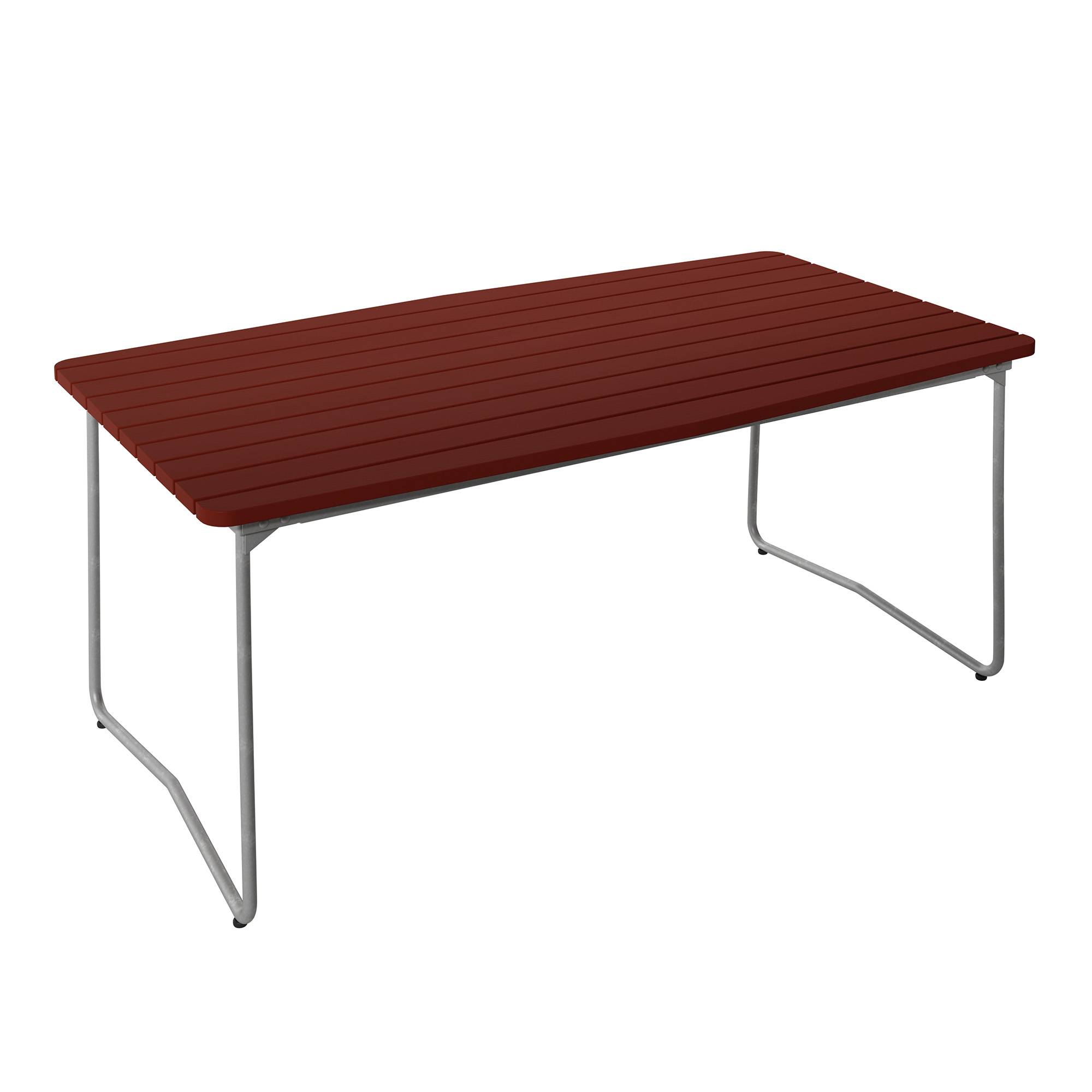 Grythyttan Stålmöbler - Table B31 170x92 cm Varmförzinkat stativ Mörk röd ek - Udendørs spiseborde - Træ farvet - Metal/Træ