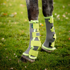 HORSEWARE FLYBOOTS SILVER/LIME 4-PACK