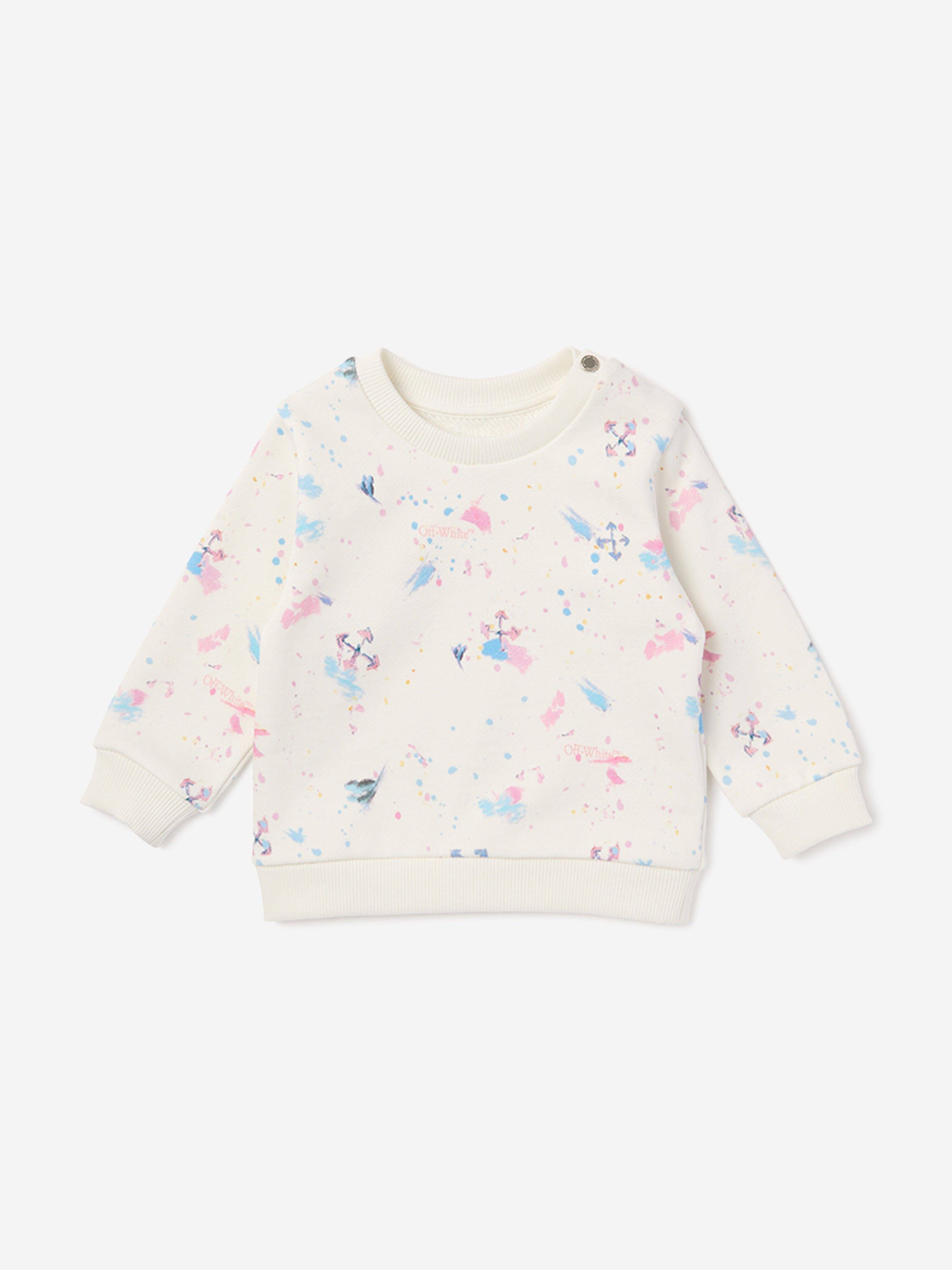 Off-White Baby Girls Arrow Splat AOP Crewneck Sweatshirt in Pink - Pink / 36 Mths (36 Mths)