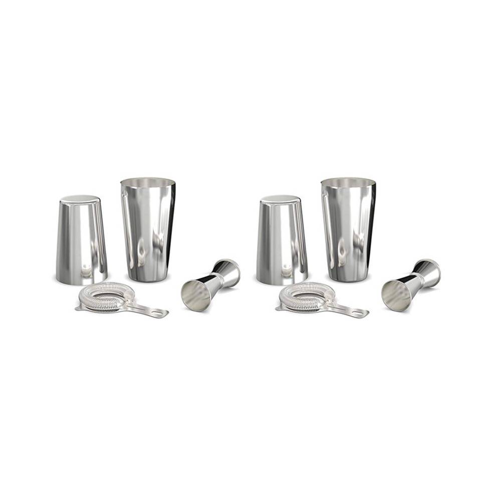 Cocktail Shaker Set: Professional Boston Shaker, Cocktail Strainer and Jigger Set. 8 Piece Premium Stainless Steel
