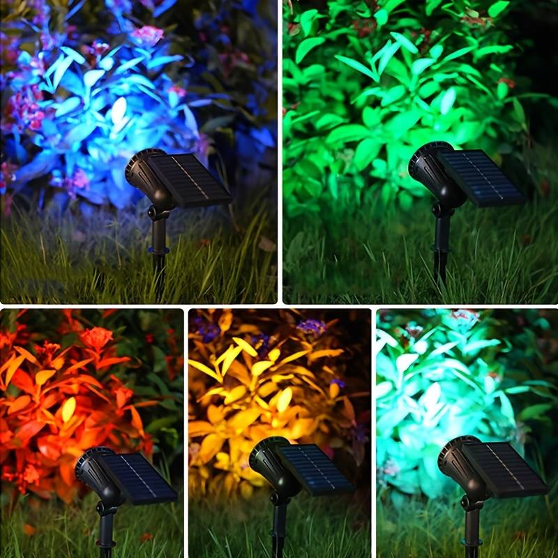 Solar Spotlight With 9 Leds - Color/white Outdoor Garden And Lawn Light, , Suitable For Exterior Walls, Stairs, , Courtyards, Swimming Pools
