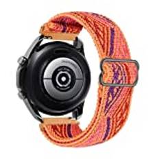 20mm 22mm rem kompatibel med Samsung Galaxy Watch 4/classic/46mm/Active 2/Gear S3/5/5 Pro 44mm 40mm Nylon Elastisk Huawei GT 2/3 Pro Band (Color : Bohemia orange, Size : 22mm)