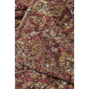 Quilt tæppe - rosa m/grønt, gråt og mørkrosa paisleymønster
