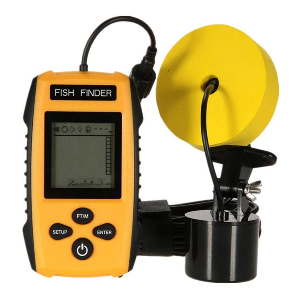 Bärbar Fishfinder Isfiske Ekolod Larmgivare Fishfinder 0,7-100m Fishing Echo Isfiskeredskap Tillbehör orange