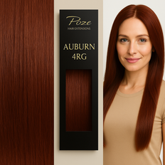 Poze Standard Äkta Löshår Clip & Go - 100g Auburn 4RG - 40cm
