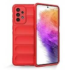 ATISIJIE Silicone Case för Samsung Galaxy A54 5G,extra tunt premium mobilskal, Soft TPU stötsäkert ultratunt helkroppsskydd Fodral Cover-Röd