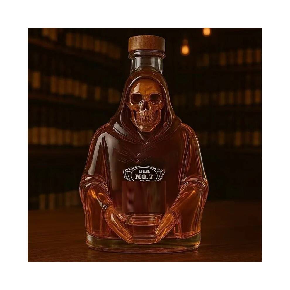 330ml High Borosilicate Glass Whisky Bottle-Durable, ,Ideal for Spirits, Nice Gift for Whisky Enthusiasts B