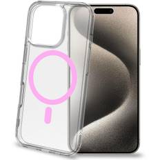 Celly: Gelskinmag Magnetic Cover MagSafe iPhone 16 Pro Transparent + Rosa